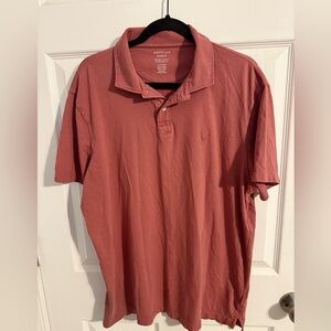 American Eagle Outfitters Men's Polo Shirt in Rust Red